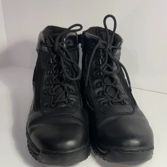 Black Men's Tactical Lace-Up Boots - Picture 1 of 9